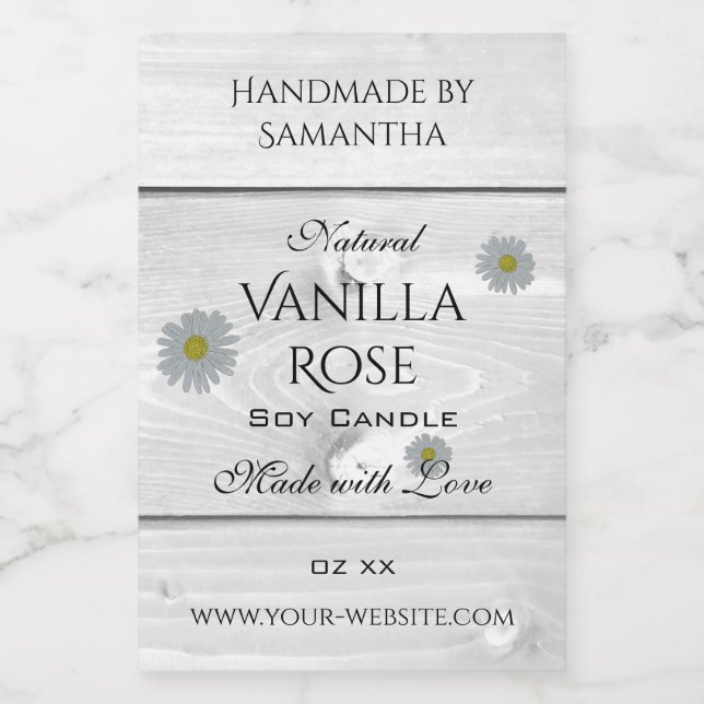 Rótulo de Produto Cinzento Branco Moderno Folha de (Rótulo Único)