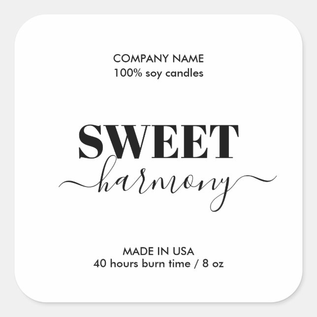 Rótulo de produto de etiqueta para velas Minimalis (Frente)