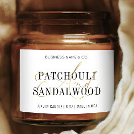 Rótulo de Produto de Jar de Vela Moderna Dourada e