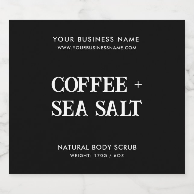 Rótulo de produto preto elegante com depuração cor (Rótulo Único)