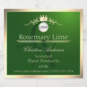 Rótulo de Produto Verde Escuro com Logotipo de Mol