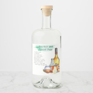 Rótulo de Receita de Coquetel de Assinatura Presen