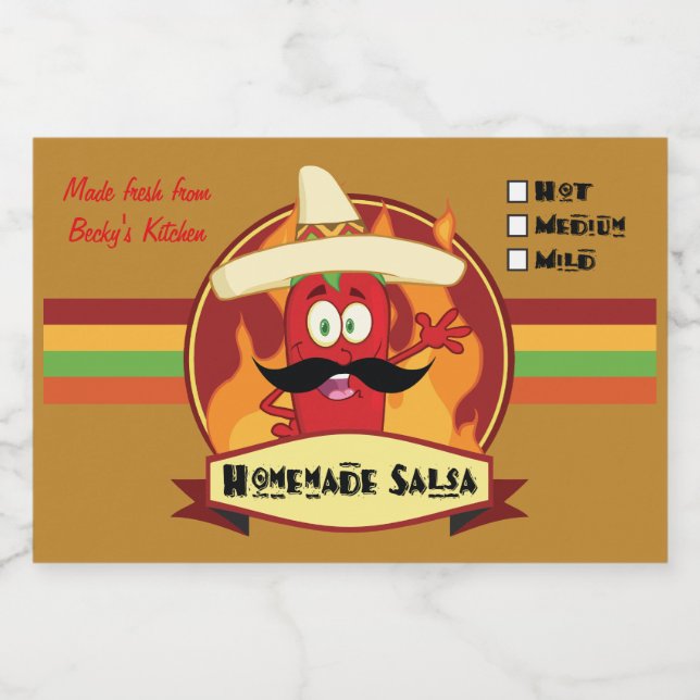 Rótulo de Salsa Caseira (7,5 cm x 5 cm) (Rótulo Único)