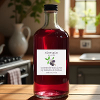 Rótulo de Sloe Gin caseiro feito com amor