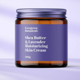 Rótulo de vidro de cosméticos à prova de água roxa