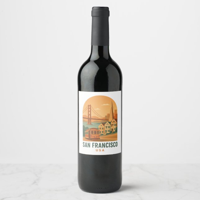 Rótulo de Vinho Antigo de São Francisco | Viagem R (Frente)