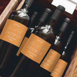 Rótulo de Vinho Brunch de Queda de Laranja chá de 