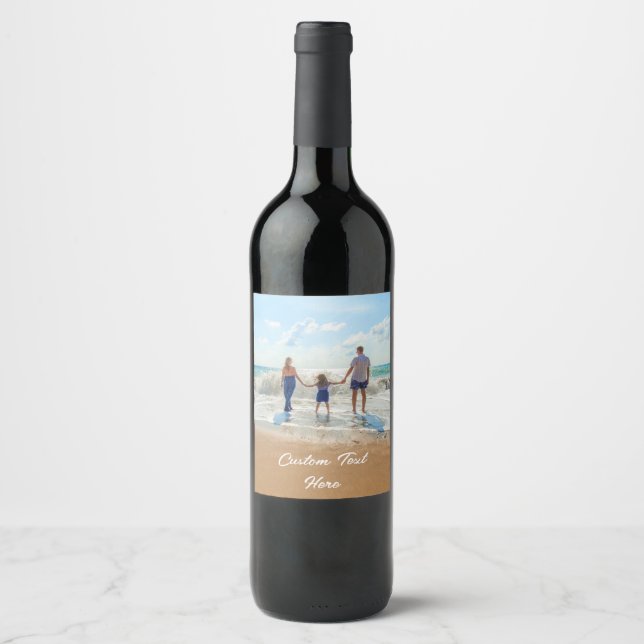 Rótulo de Vinho com Foto Personalizada Suas Fotos  (Frente)
