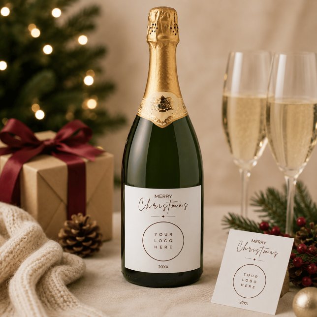 Rótulo de Vinho com Logo Personalizado de Natal El (Criador carregado)