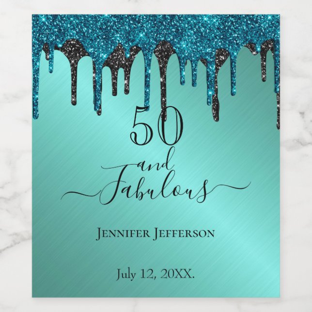 Rótulo de Vinho da Glitter Metálico (Rótulo Único)