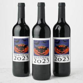 Rótulo de Vinho da Máscara de Vestida da Abóbora 2