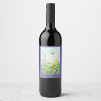 Rótulo de vinho de aves selvagens