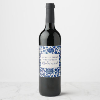Rótulo de Vinho de Bridesmaid da Vida Floral