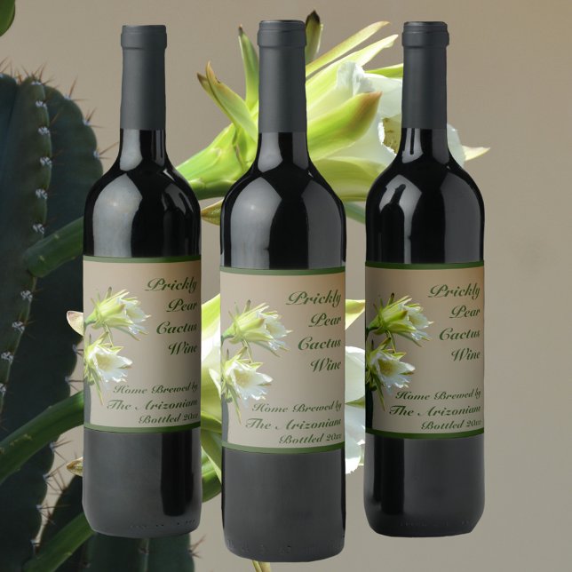 Rótulo de Vinho de Cactus, Flores De Pera Em Pera  (Criador carregado)