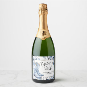 Rótulo de Vinho de Casamento da Rapariga Floral Ru
