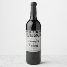 Rótulo de Vinho de Casamento de Pé Gótica Elegante