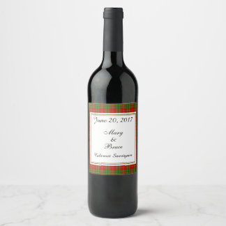 Rótulo de Vinho de Casamento Escocês Burnett