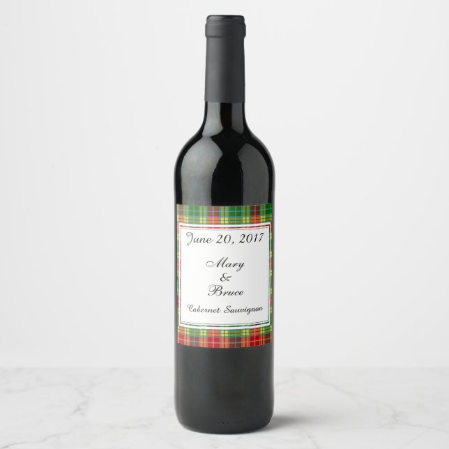 Rótulo de Vinho de Casamento Escocês do Buchanan (Frente)