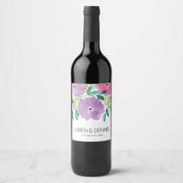 Rótulo de Vinho de Casamento Floral