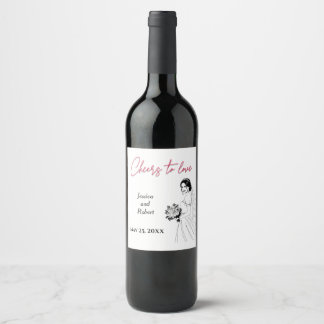 Rótulo de Vinho de Casamento Personalizado