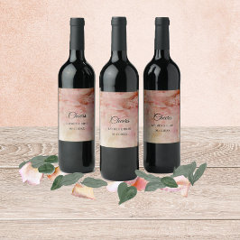 Rótulo de Vinho de Casamento vintage Floral Azul