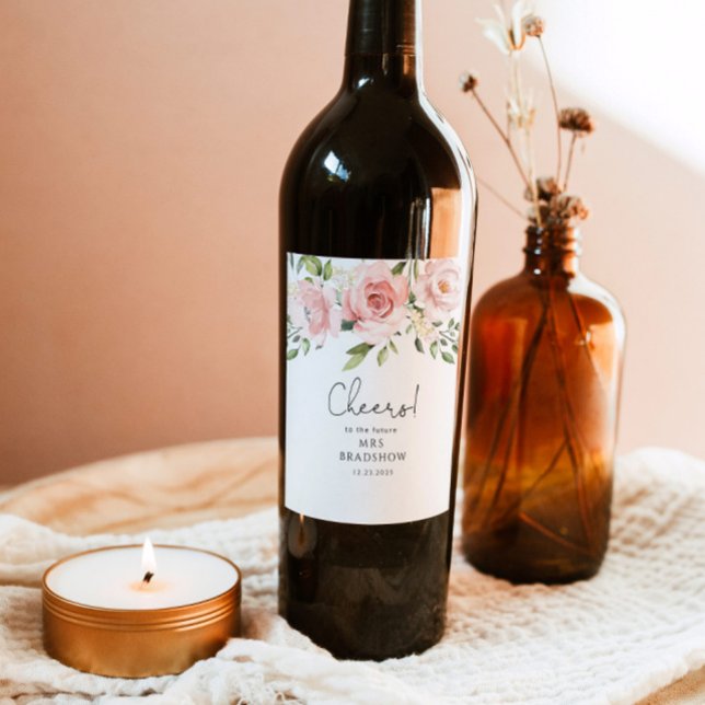 Rótulo de vinho de chá de panela floral embebido (Criador carregado)