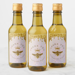 Rótulo de vinho de design de abelhas rainha