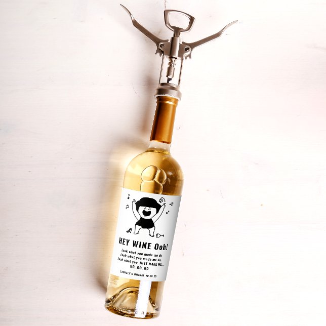 Rótulo de Vinho de Mulher Negra Divertida e na Mod (Criador carregado)