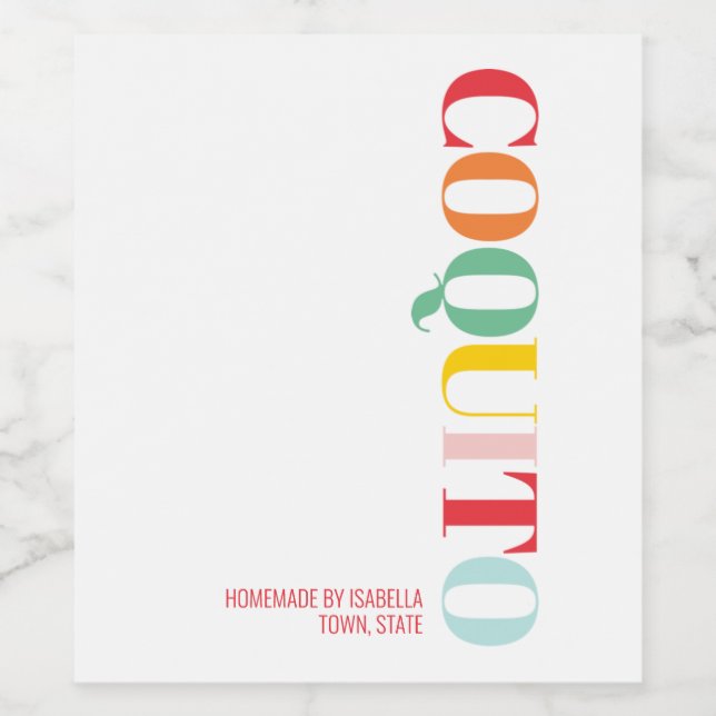 Rótulo de Vinho de Natal Moderno Coquito (Rótulo Único)