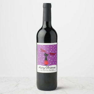 Rótulo de Vinho de Natal para Ramos