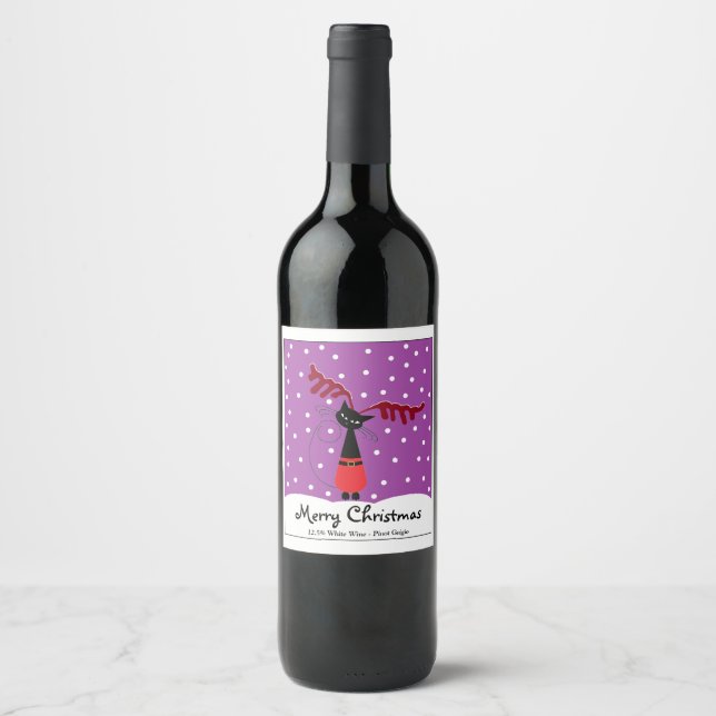 Rótulo de Vinho de Natal para Ramos (Frente)