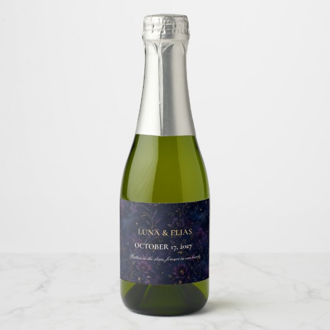 Rótulo de Vinho de Noite de Lua Gótica Celestial E (Frente)
