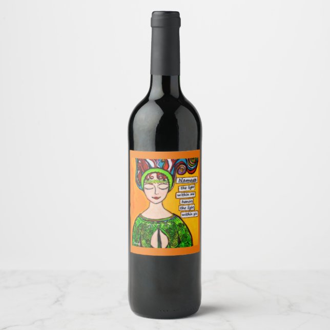 Rótulo de Vinho de Nome, Rótulo de Yoga, Rótulo de (Frente)