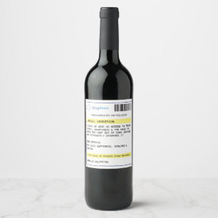 Rótulo de vinho de prescrição engraçada personaliz