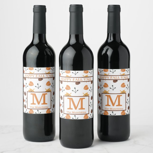 Rótulo de Vinho de Queda Personalizado (Garrafas)