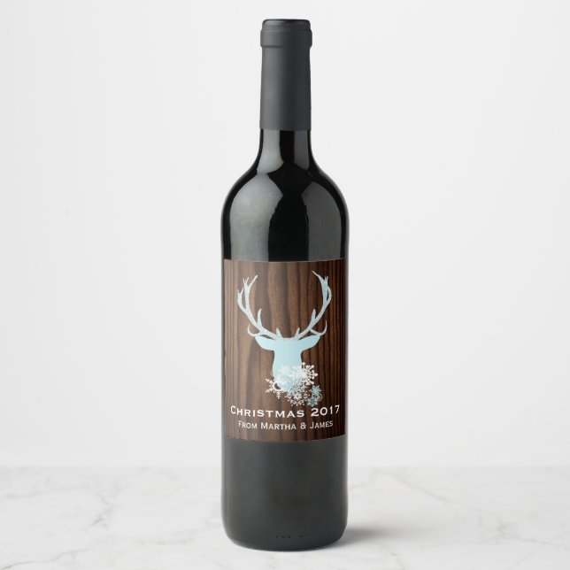 Rótulo de Vinho de Vinho Russo Blue Deer Head (Frente)