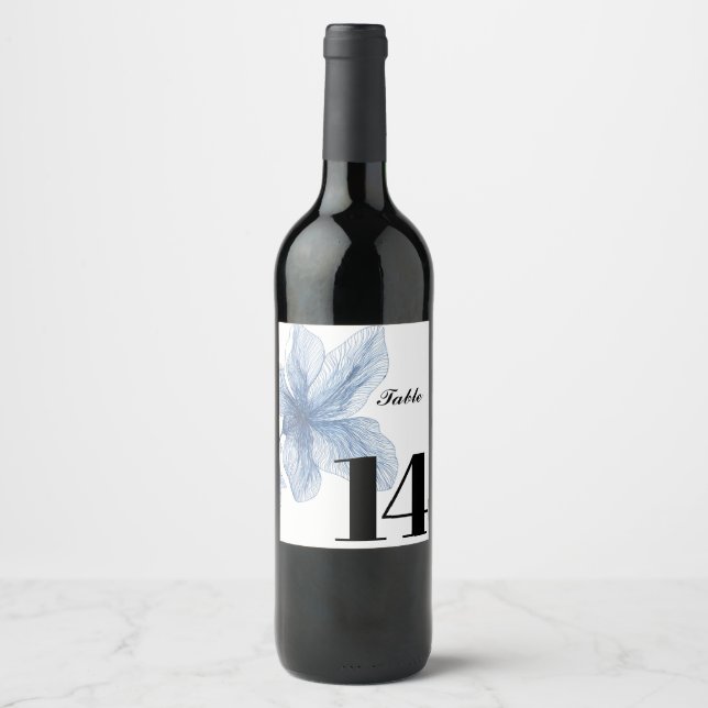 Rótulo de Vinho do Número da Tabela de Casamento (Frente)