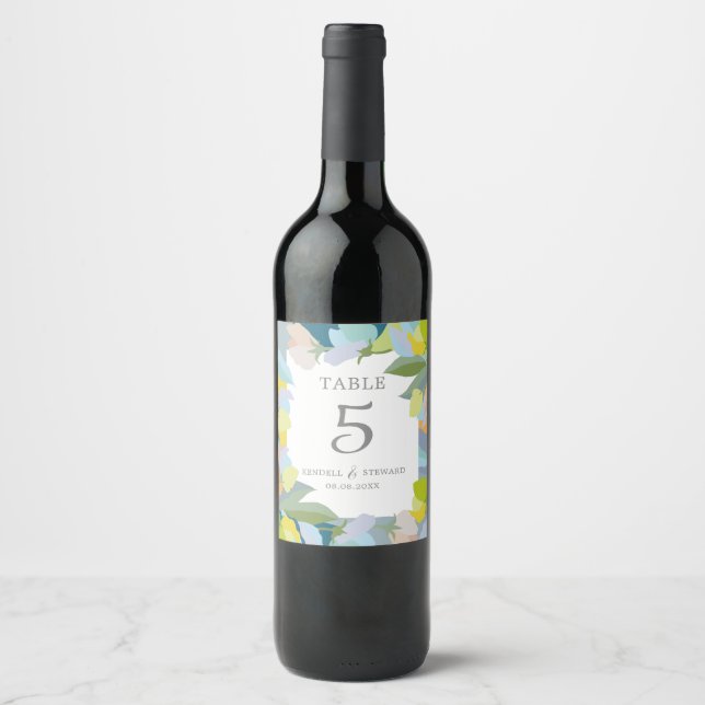 Rótulo de Vinho do Número da Tabela de Casamento (Frente)