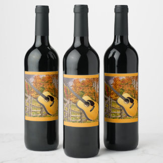 Rótulo de Vinho do Violão de Música País