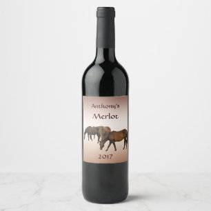 Rótulo de Vinho dos Cavalos Castanhos