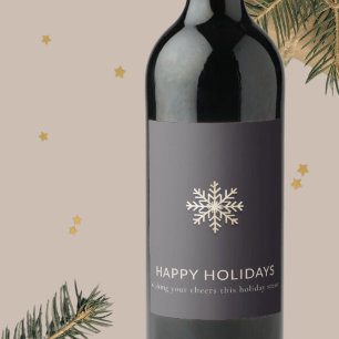 Rótulo de Vinho em Floco de Neve Elegante