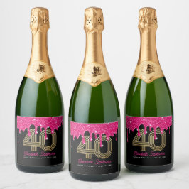 Rótulo de Vinho Espumante Brilhante de 40º Anivers
