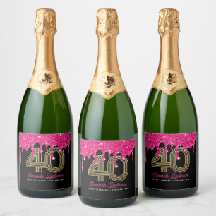 Rótulo de Vinho Espumante Brilhante de 40º Anivers