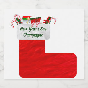 Rótulo de Vinho Espumante da Véspera de Ano Novo