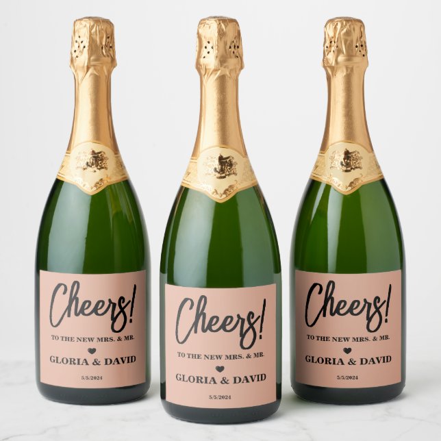 Rótulo de Vinho Espumante de Casamento de Creme El (Garrafas)