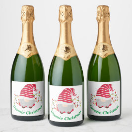Rótulo de Vinho Espumante de Natal Gnomie