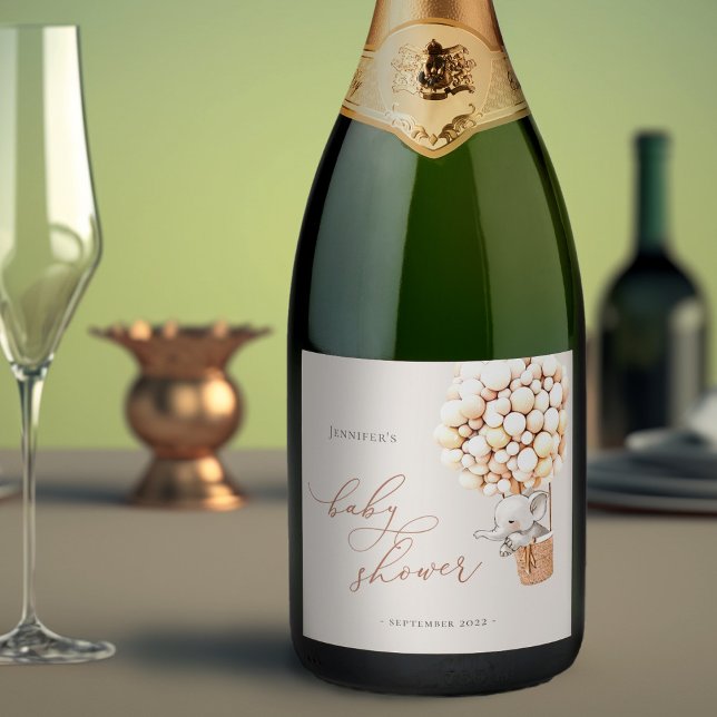 Rótulo de Vinho Espumante do Chá de fraldas do Bal (Criador carregado)