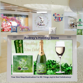 Rótulo de Vinho Espumante do Partido do Dia de São