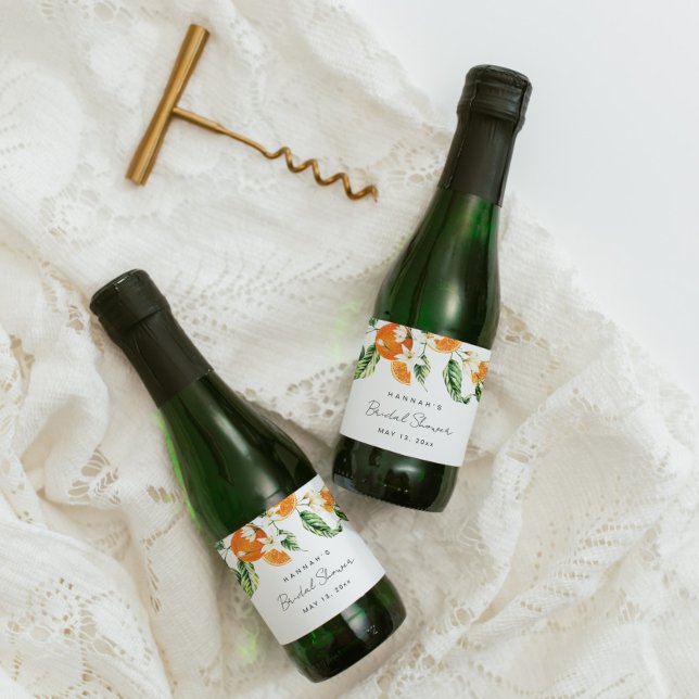 Rótulo de Vinho Espumante Mini Chá de Noiva Cítric (Criador carregado)