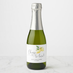 Rótulo de Vinho Espumante para Chá de Noiva de Lim